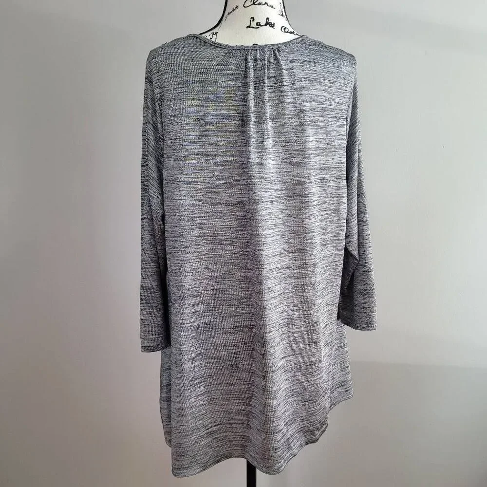 Vintage y2k apt 9 grey graphic top bedazzled grunge rocker punk - Picture 3 of 13